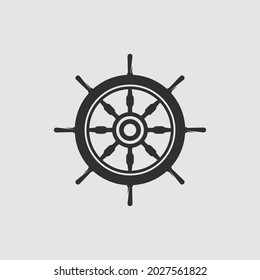 ship wheel icon vector logo template