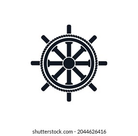 Ship wheel icon vector logo design illustration