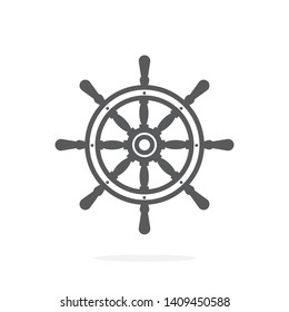 Ship wheel icon vector on white background
