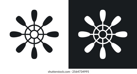 Ship wheel icons in flat syle