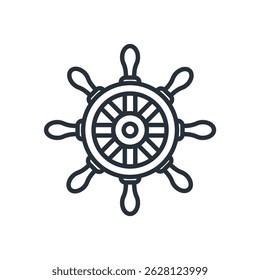 ship wheel icons isolated on White Background. Flat style design