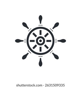 ship wheel icons isolated on White Background. Flat style design