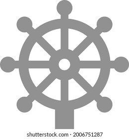 Ship wheel, illustration, vector on a white background.