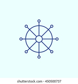 Ship Wheel Line icon. Eps-10.