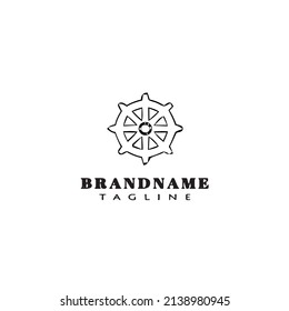 ship wheel logo cartoon icon design template black modern isolated vector illustration