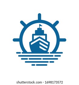 Ship Ship Wheel Logo Design Stock Vector (Royalty Free) 1698173572 ...