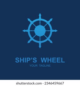 Design-Vorlage für das Logo des Schiffes.  Design von Nautic-Symbolen