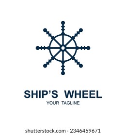 Design-Vorlage für das Logo des Schiffes.  Design von Nautic-Symbolen