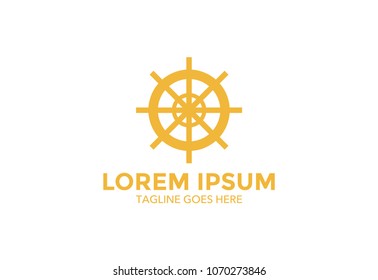 ship wheel logo. summer. vector illustration. icon