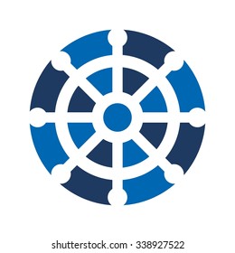 ship wheel logo vector.