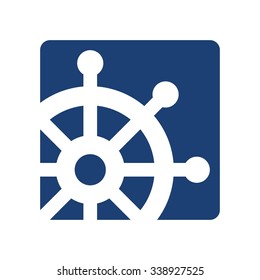 ship wheel logo vector.