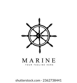 ship wheel rudder design vector on white background