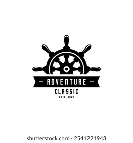 ship wheel rudder design vector 