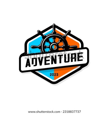ship wheel rudder design vector on white background