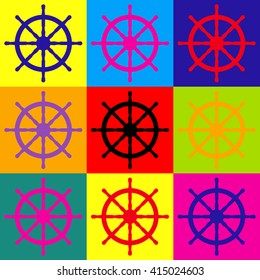 Ship wheel sign