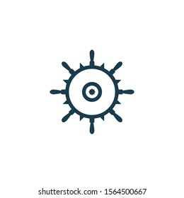 Ship wheel steering symbol vector icon