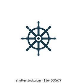 Ship Wheel Steering Symbol Vector Icon