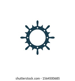 Ship wheel steering symbol vector icon