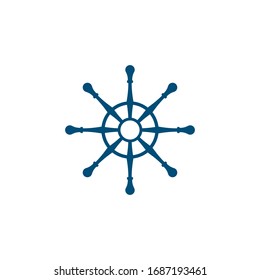 Ship wheel steering symbol vector icon illustration