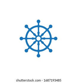 Ship wheel steering symbol vector icon illustration