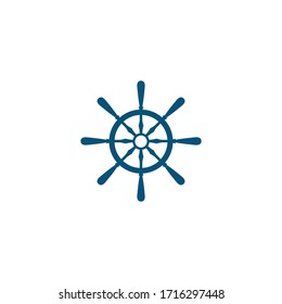 Ship wheel steering symbol vector icon illustration