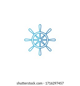 Ship wheel steering symbol vector icon illustration