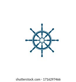 Ship wheel steering symbol vector icon illustration