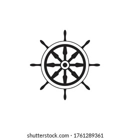 Ship wheel steering symbol vector icon illustration
