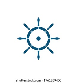 Ship wheel steering symbol vector icon illustration