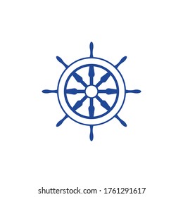 Ship wheel steering symbol vector icon illustration