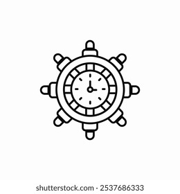 ship wheel time icon sign vector