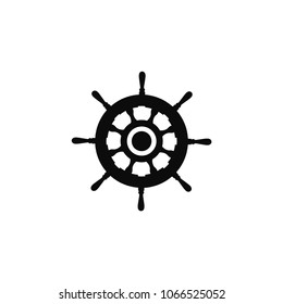 Ship wheel vector icon