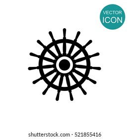 Ship wheel vector icon