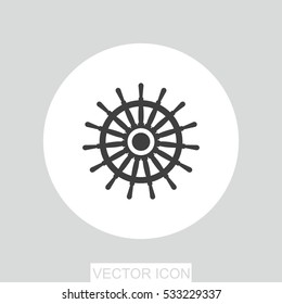 Ship wheel vector icon