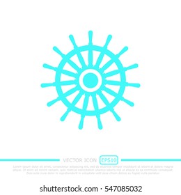 Ship wheel vector icon
