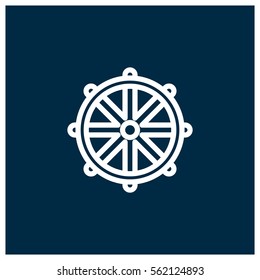 Ship wheel vector icon