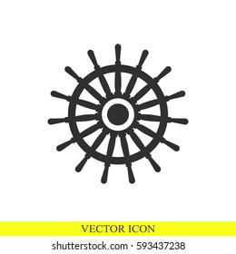 Ship wheel vector icon