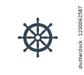 Ship wheel vector icon. Ship's steering wheel simple design.