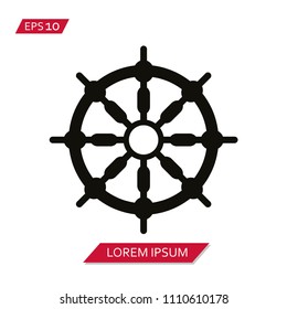 ship wheel vector icon symbol