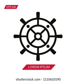 ship wheel vector icon symbol