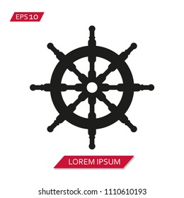 ship wheel vector icon symbol