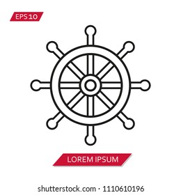 ship wheel vector icon symbol