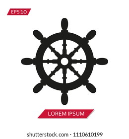 ship wheel vector icon symbol