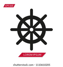 ship wheel vector icon symbol