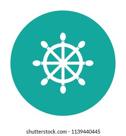 Ship wheel vector icon white