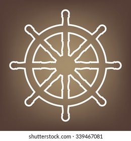 Ship wheel. Vector illustration line icon