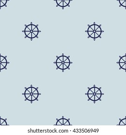 Ship wheels. Vector seamless pattern