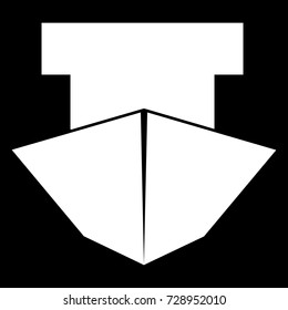 Ship white icon .