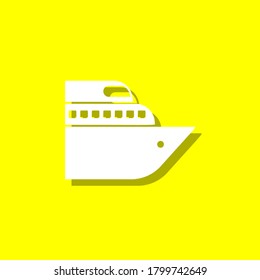 ship white icon with shadow
