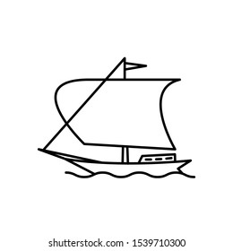 Ship with wind power icon, illustration design template 